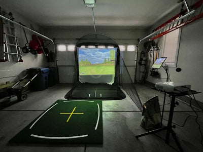 Spornia Golf Simulator Bundle #1: SPG-7 Net + Spornia Academy Commercial Mat + Garmin Approach® R10