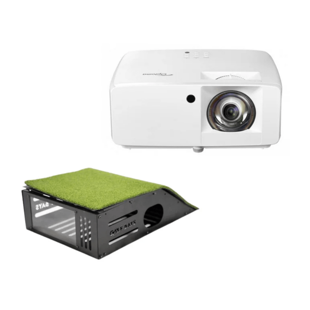 Optoma ZH450ST Short Throw Projector + Floor Mounted Case Bundle Golf Simulator Projector