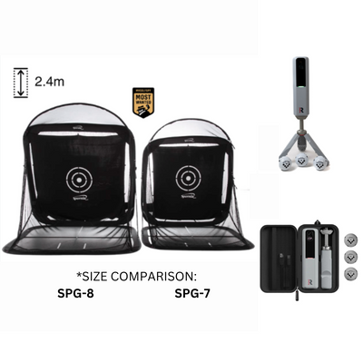 Spornia Golf Simulator Bundle D: SPG-8 Net + Rapsodo MLM2PRO Launch Monitor